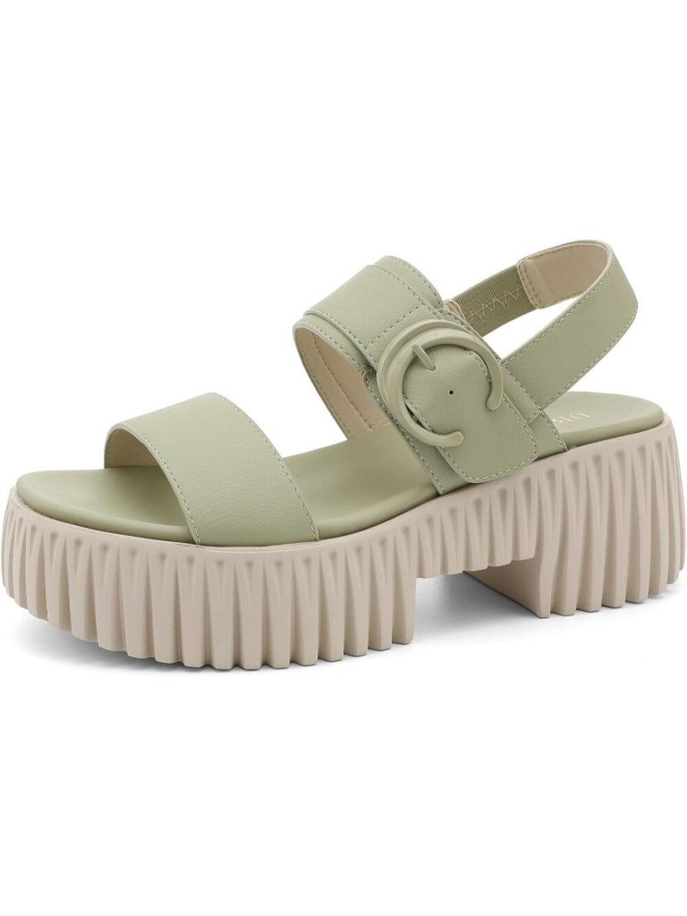 Women's Green Platform Dressy Sandals Chunky Wedge Heel Comfortable Casual